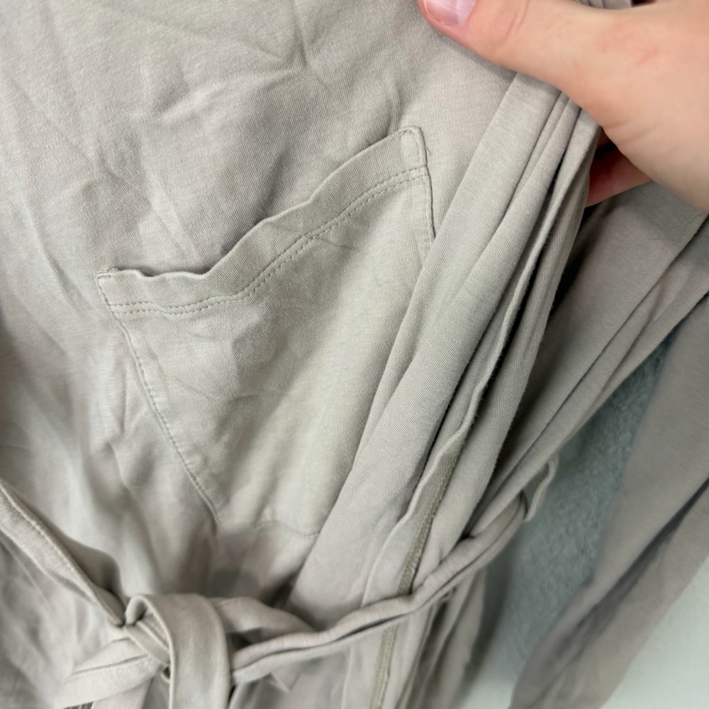 Eileen Fisher Taupe Women's Hooded Robe Sz small - Picture 3 of 8